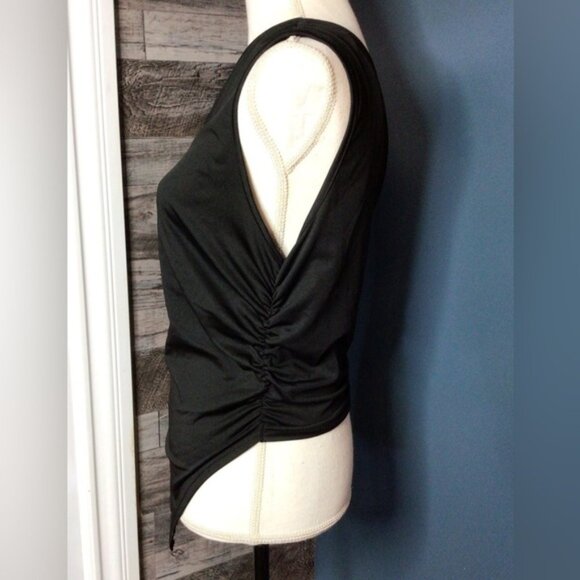 Black one shoulder hanky hem tank top XL (12L) - Picture 6 of 7